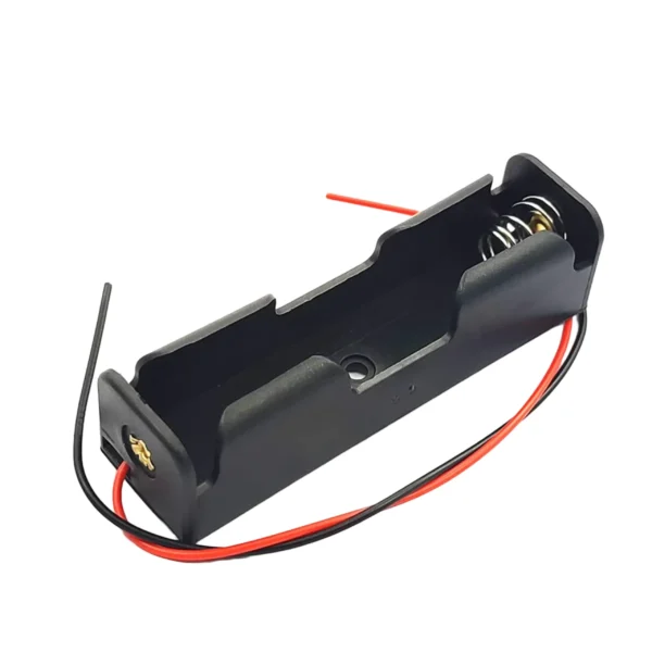 18650 3.7V Single Battery Holder Plastic Case (With Wire Leads)