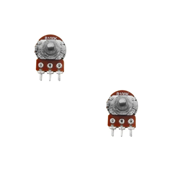 100K Dual Gang Rotary Potentiometer (A100 / B100) D-Shaft – Pack of 2
