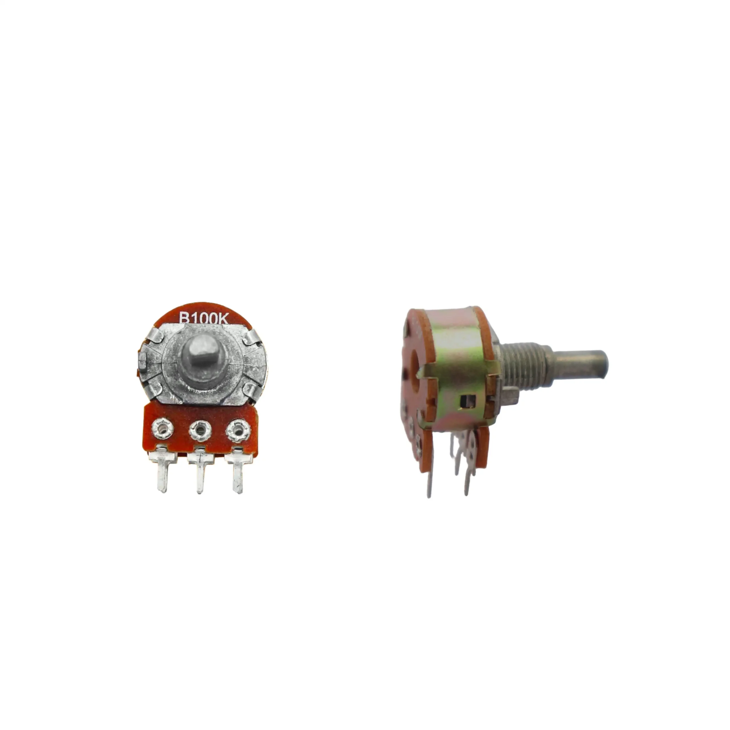 100K Dual Gang Rotary Potentiometer (A100 / B100) D-Shaft – Pack of 2 - Image 2