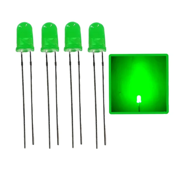 5mm Green Color LED – Round Shape (Pack of 12)