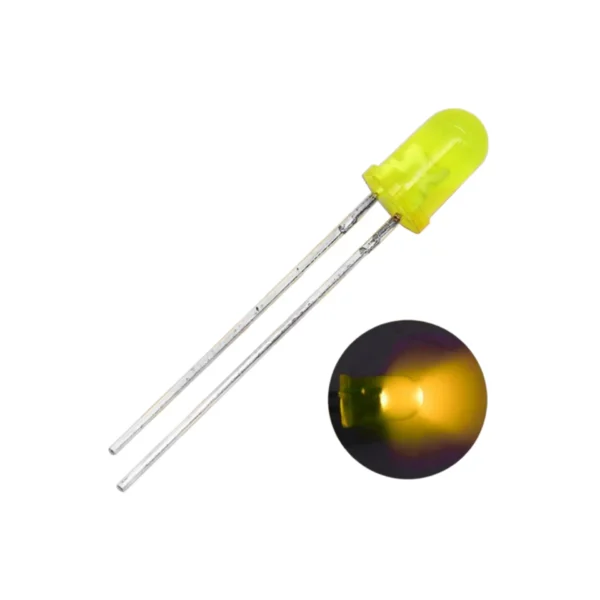 5mm Yellow Color LED – Round Shape (Pack of 12)
