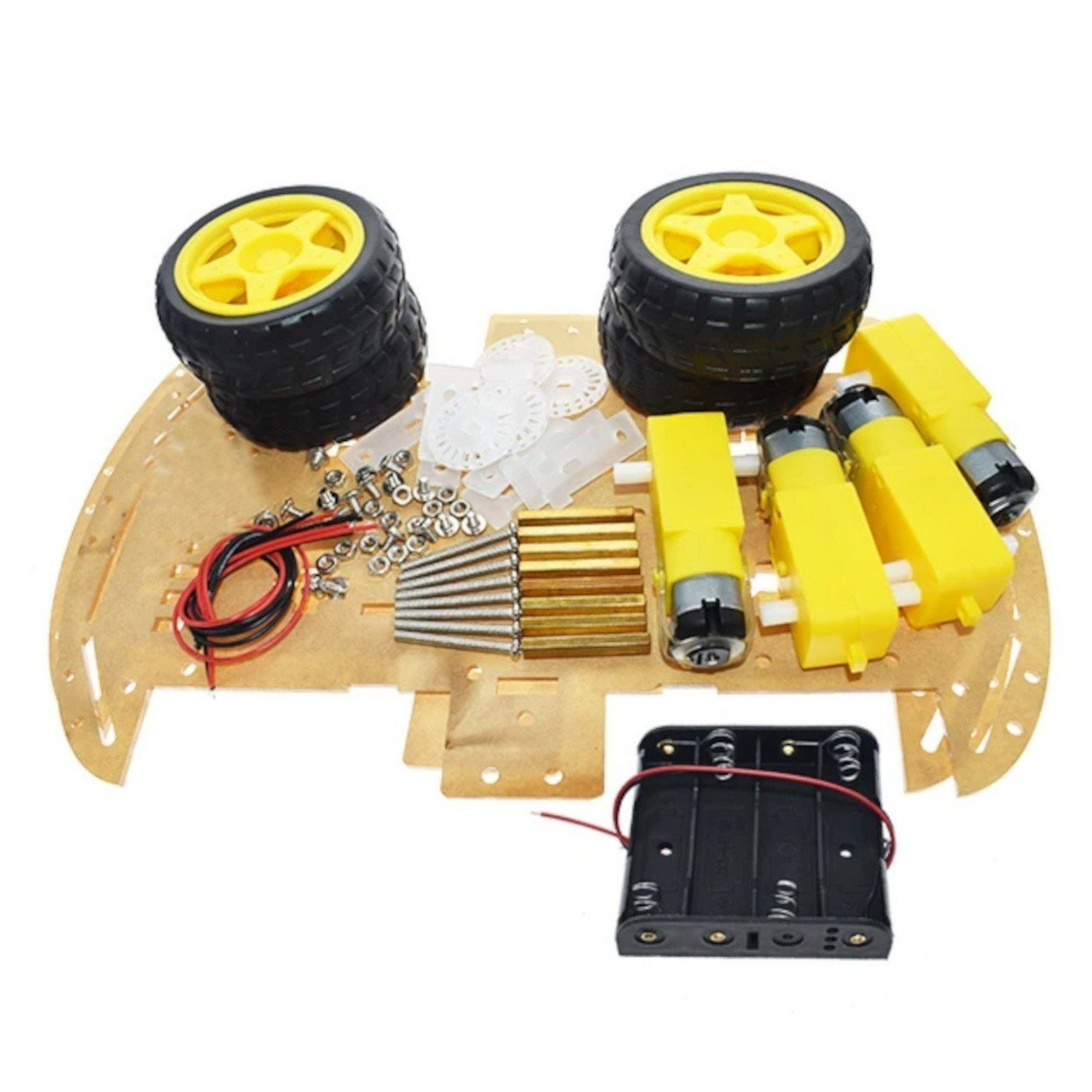 DIY Ultra Robot Smart Car Kit with 4 Speed Encoder, 4 Wheels and 4 AA Cell Battery Holder