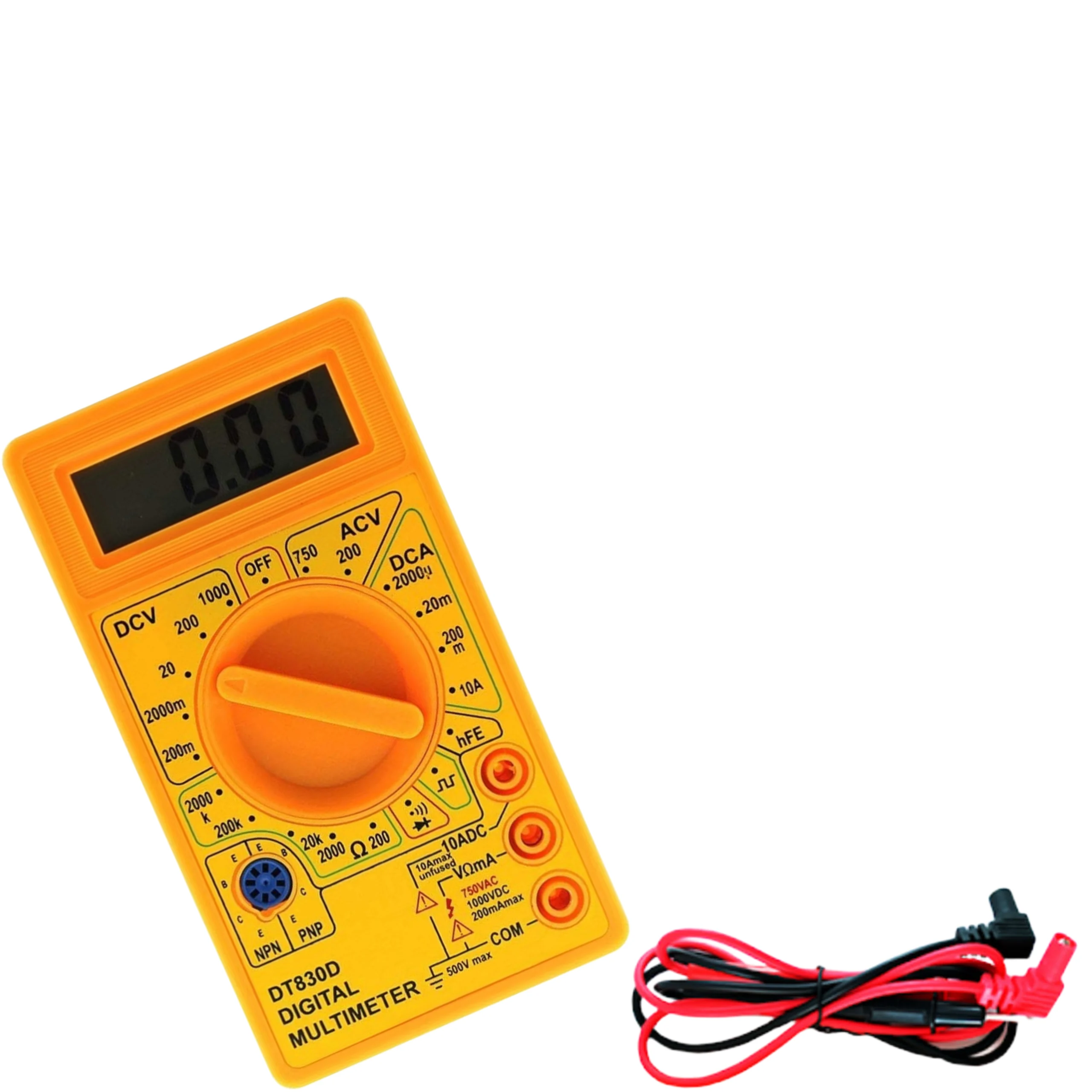 DT830D Digital Multimeter – AC/DC Voltage, DC Current & Resistance Tester - Image 4