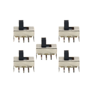 SS12F23G5 SPDT Slide Switch 3 Pin – Metal Body, Panel Mount (0.3A 30V) | Pack of 5