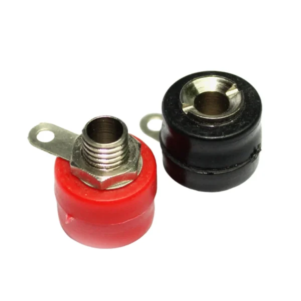 4mm 5A Female Banana Socket Connector – Red & Black | Pack (Pair Set)